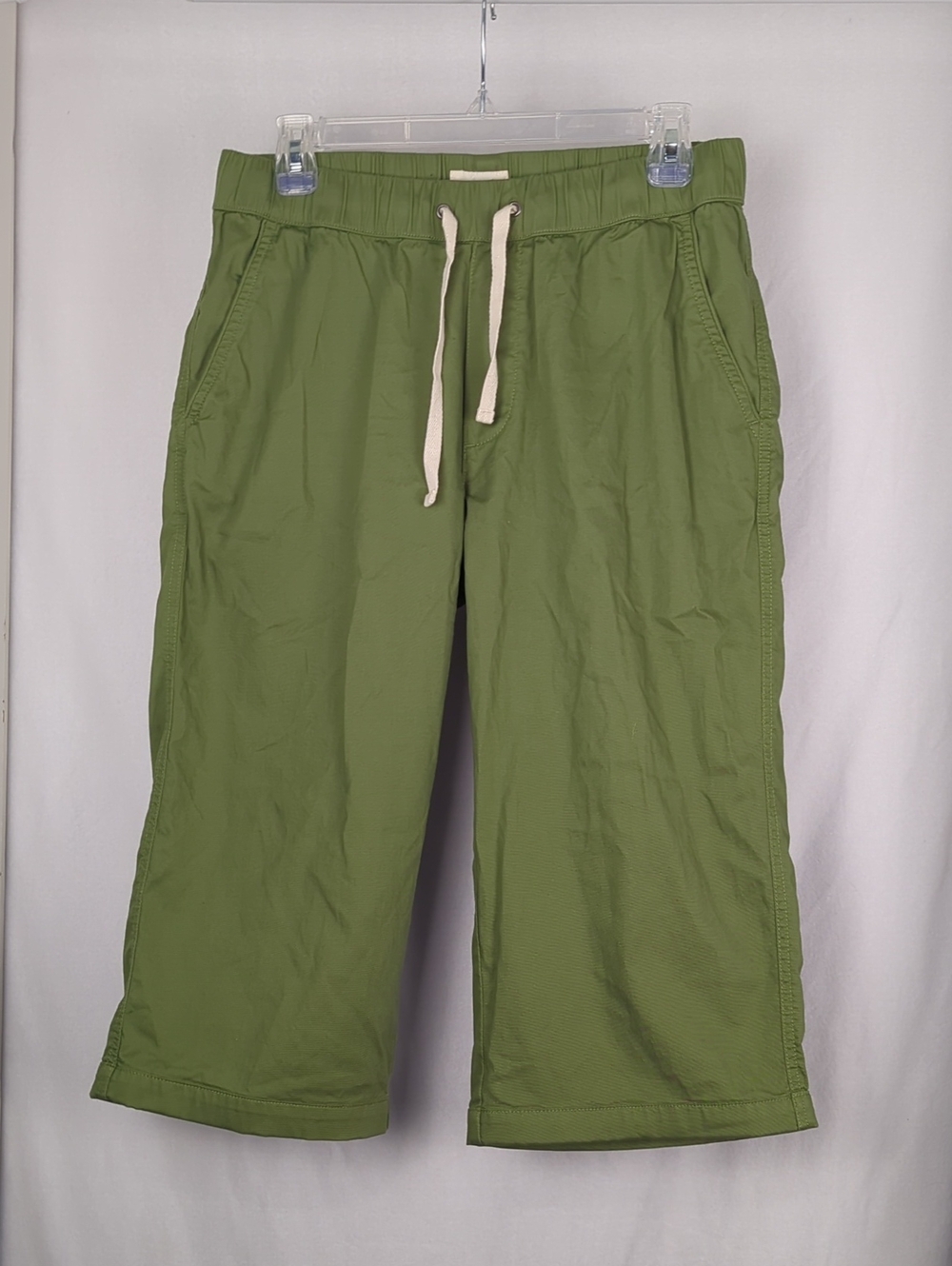 PACT Women's Green Organic Cotton Wide Leg Capri Pants